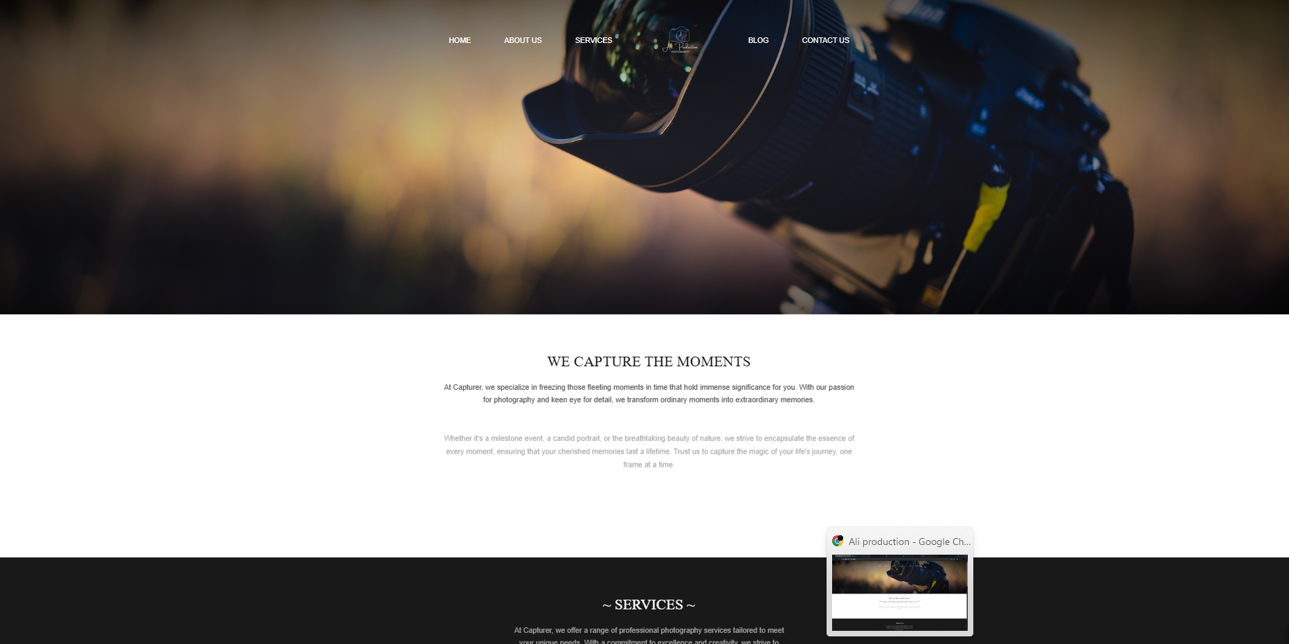 Ali Production Photography Website